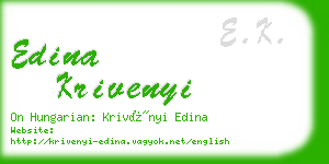 edina krivenyi business card